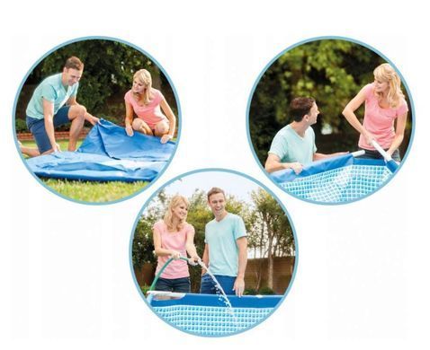 Каркасний прямокутний басейн, 450*220*84см Rectangular Frame Pool., 7127л., Intex 28273 NP