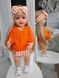 Лялька вінілова - в помаранчевому вбранні, 55см, ручна робота, Reborn Baby Doll 69