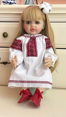 Лялька вінілова 55см, в українському костюмі, Reborn Baby Doll 57