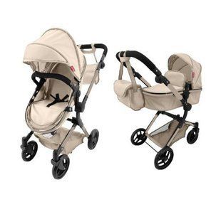 Коляска для кукол трансформер 2в1, CARRELLO ALFA + сумка, 72*14*82 см, 9707 CREAM