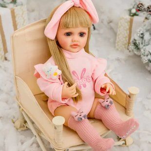 Кукла виниловая блондинка 55см, ручная работа, Reborn Baby Doll 72