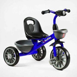Велосипед дитячий триколісний з кошиком, музична фара, колеса EVA, Best Trike BS-12530