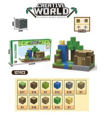 Конструктор магнитный Майнкрафт, Creative World, 107 дет., JM 805