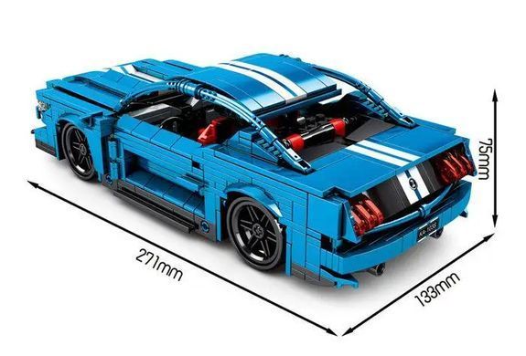 Конструктор для хлопчиків "Інерційний автомобіль Ford Mustang", 27см, 827 деталей, 8409