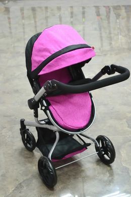 Коляска для кукол, трансформер 2в1, CARRELLO FORTUNA + сумка, 69*42*80см, 9695 ROSE RED