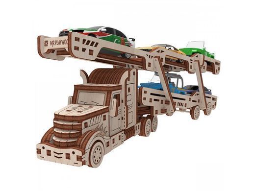 Конструктор дерев'яний, механічний, 3D пазл, "Автовоз" MR.PLAYWOOD,134 дет. 10106