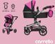Коляска для кукол, трансформер 2в1, CARRELLO FORTUNA + сумка, 69*42*80см, 9695 ROSE RED
