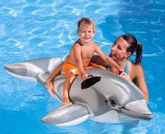 Детский надувной плотик для катания «Дельфин» Intex 58535, 175*66 см