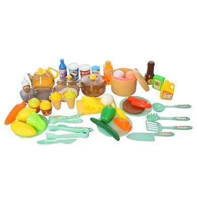 Детская игровая кухня с холодильником, вода, свет, звук, 56 предметов, 100см, красная 998A