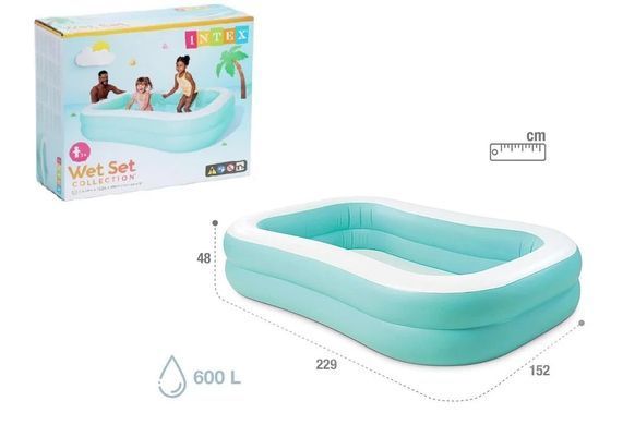 Бассейн надувной детский "Aqua Swim Center", 229-147-46см, 600л., Intex 57181 NP