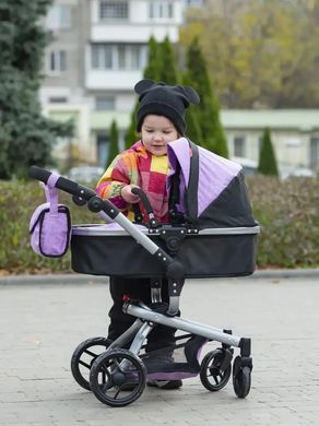 Коляска для кукол, трансформер 2в1, CARRELLO FORTUNA + сумка, 69*42*80см, 9695 PURPLE
