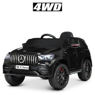 Дитячий одномісний електромобіль Машина Джип 4WD M 4781EBLRS-2 Mercedes м'яке сидіння, автофарбування, чорний