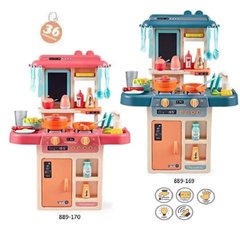 Дитяча ігрова кухня з парою і водою, 63×45,5×22 см, 36 предметів, 889-169-170