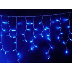 Уличная светодиодная гирлянда штора, бахрома, дождь, 120 LED, синяя на белом проводе 3,0м