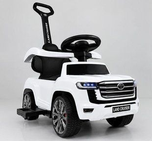 Детский электромобиль, каталка-толокар Toyota Land Cruiser с родительской ручкой мотором 25W и пультом, музыка, UCB, M 6054BLR-1