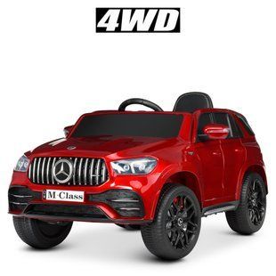 Дитячий одномісний електромобіль Машина Джип 4WD M 4781EBLRS-3 Mercedes м'яке сидіння, автофарбування, червоний