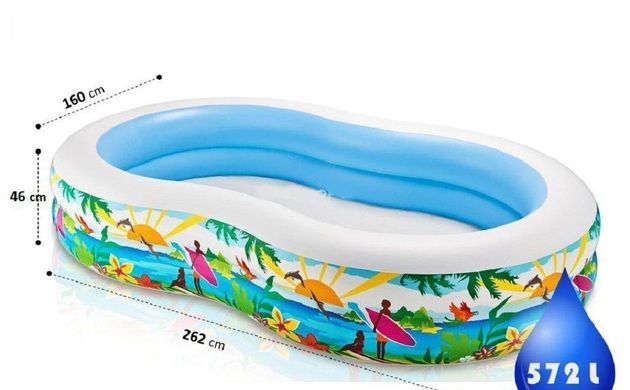 Детский надувной бассейн Intex "Райская лагуна", 56490, 262*160*46см