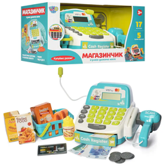 Детский игровой набор "Магазинчик" (кассовый аппарат, сканер, калькулятор, свет, звук) LIMO TOY M 4391 I UA