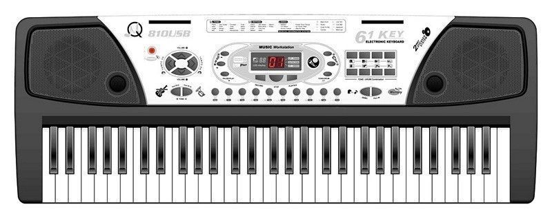 Детский игровой синтезатор, микрофон, 61 клавиша, 810USB