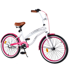 Велосипед дитячий двоколісний CRUISER T-22036 white+crimson, білий+малиновмй, 20 дюймів