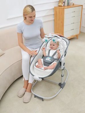 Детский шезлонг-качалка музыкальный, переноска, 6 в 1 Mastela, 80&times;48&times;69 см, , 8461, цвет лён мятный