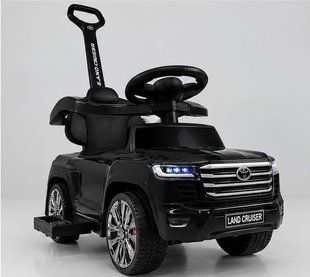 Детский электромобиль, каталка-толокар Toyota Land Cruiser с родительской ручкой мотором 25W и пультом, музыка, UCB, M 6054BLR-2