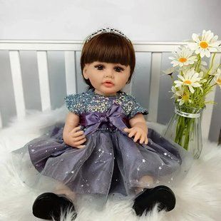 Кукла виниловая (силиконовая) 55см ручной работы KEIUMI, интерактивная (музыкальная), Reborn Baby Doll 64