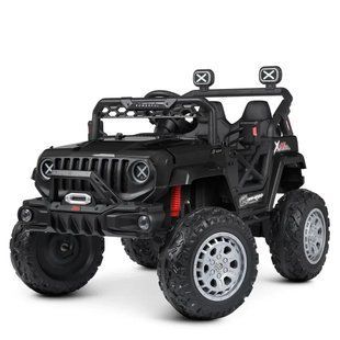 Дитячий двомісний електромобіль Джип M 4960EBLR-2(24V) Jeep з м'яким сидінням, MP3, USB / чорний