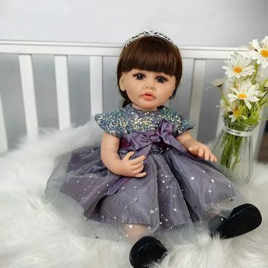 Кукла виниловая (силиконовая) 55см ручной работы KEIUMI, интерактивная (музыкальная), Reborn Baby Doll 64