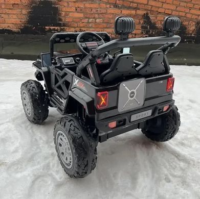 Детский двухместный электромобиль Джип M 4960EBLR-2(24V) Jeep с мягким сидением, MP3, USB / черный