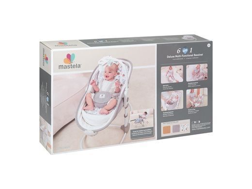 Детский шезлонг-качалка музыкальный, переноска, 6 в 1 Mastela, 80&times;48&times;69 см, , 8461, цвет лён мятный