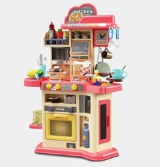 Детская игровая интерактивная кухня с водой, паром, 80*55*23см, розовая, MJL-911