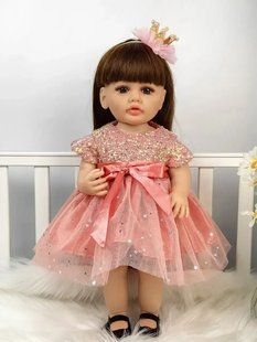 Кукла виниловая (силиконовая) 55см ручной работы KEIUMI, интерактивная (музыкальная), Reborn Baby Doll 65