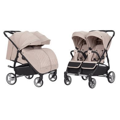 Коляска прогулянкова для двійні, CARRELLO Connect CRL-5502 Cotton Beige, бежева, Карелло Коннект