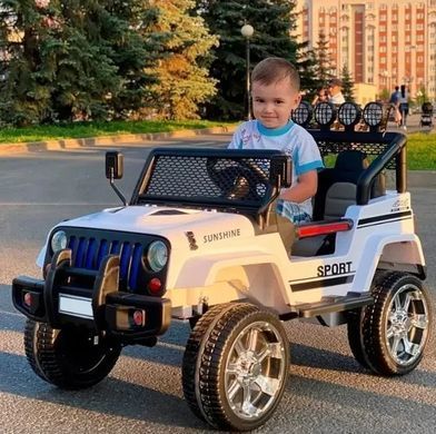 Дитячий електромобіль джип Bambi Racer 4WD M 3237EBLR-1 Jeep USB,MP3 / білий
