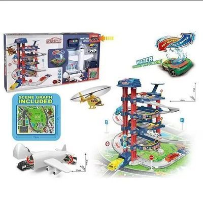 Игровой набор "Гараж-парковка", паркинг с самолётом, лифт, 660A-303