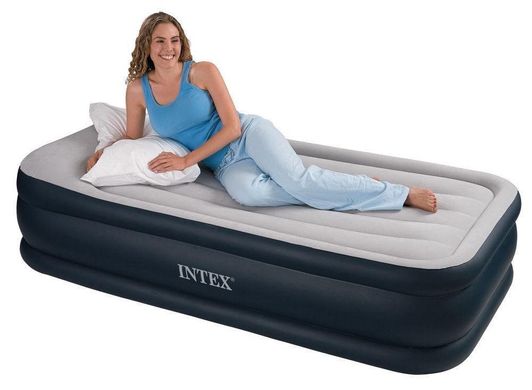 Кровать надувная односпальная Intex 64132, встроенный электронасос, 191*99*42см