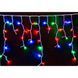 Вулична світлодіодна гірлянда штора (бахрома, дощ) 144 LED, кольорова на білому дроті 5,0 м