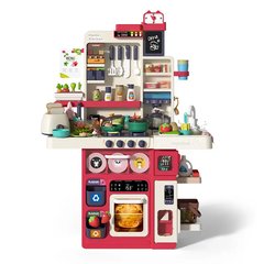 Детская игровая интерактивная большая кухня с водой, паром, и аксессуарами, высота 100см, красная, WD-824B