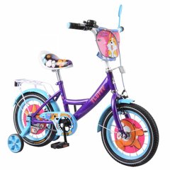 Велосипед детский двухколесный Tilly T-214213 Fluffy, 14 дюймов, фиолетовый