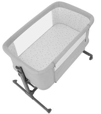 Дитяче приставне ліжечко CARRELLO Luna CRL-16501 Carbon Grey, сіре