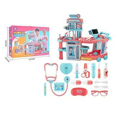 Детский игровой большой набор доктора с аксессуарами (стол, тележка) RX 690 C
