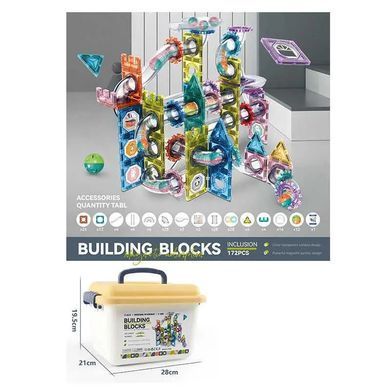 Магнітний конструктор "Building blocks", трубопровід, лабіринт з кульками, 172 деталей, 6620 A