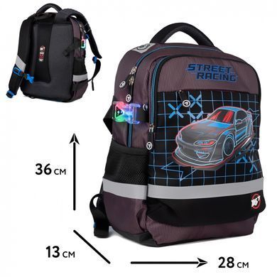 Набор: рюкзак школьный ортопедический + сумка + пенал YES S-52_Collection Street Racing 559779