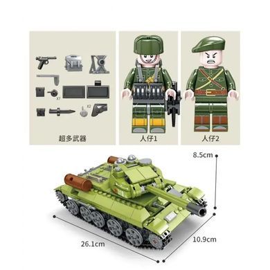 Конструктор для хлопчика "Танк Т-34", 578 деталей зі світлом, KY 82043