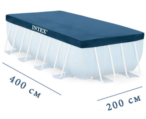 Тент - чохол, накидка для прямокутного каркасного басейну Intex 400*200см, 28037