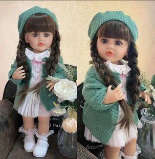 Кукла виниловая (силиконовая) 55см ручной работы KEIUMI, интерактивная (музыкальная), Reborn Baby Doll 68