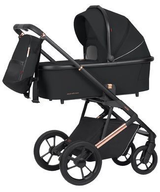 Коляска універсальна, візочок 2 в 1, CARRELLO Sigma CRL-6509 2in1 Obsidian Black, чорна, Карелло Сігма