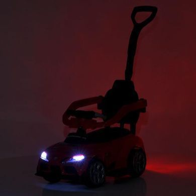 Электромобиль детский Toyota, каталка-толокар с родительской ручкой и мотором 25W, музыка-UCB, пульт д/к, M 6129EBLR-6