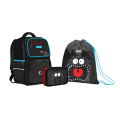 Набір: ортопедичний рюкзак + сумка для взуття + пенал 1Вересня S-105 "Monster", 558845
